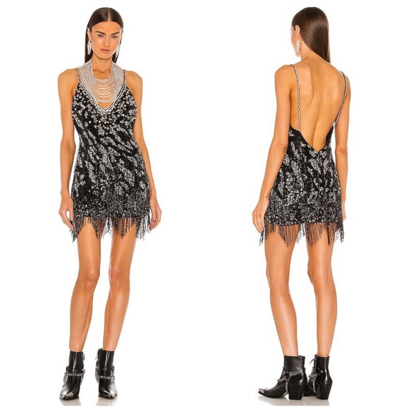DUNDAS Dresses & Skirts - Dundas x Revolve Joan Embellished Mini Dress in Black